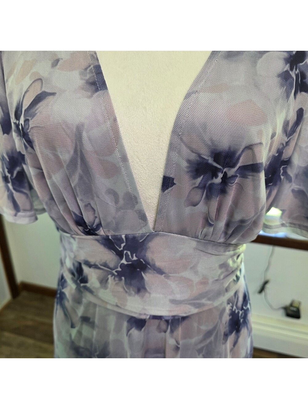 BalticBorn Dress Purple Floral Flowy Maxi Long Large - Picture 6 of 8